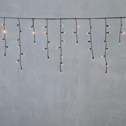 Гирлянда Бахрома с Колпачком 3,1 x 0,5 м Экстра Тепло-Белая 220В, 120 LED, Провод Черный ПВХ, IP65