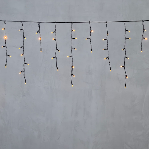 Гирлянда Бахрома с Колпачком 3,1 x 0,5 м Экстра Тепло-Белая 220В, 120 LED, Провод Черный ПВХ, IP65