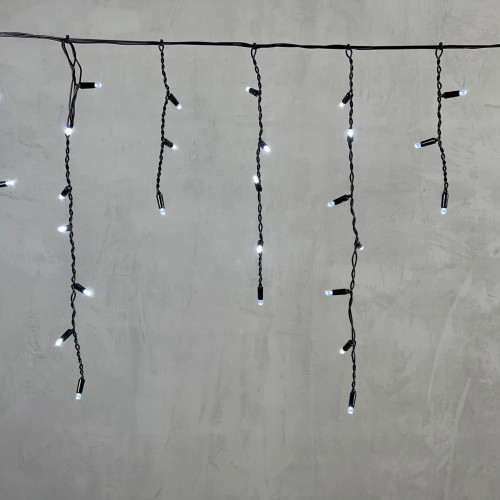 Гирлянда Бахрома с Колпачком 3,1 x 0,5 м Белая 220В, 120 LED, Провод Черный ПВХ, IP65