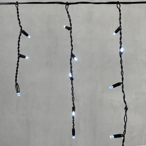 Гирлянда Бахрома с Колпачком 3,1 x 0,5 м Белая 220В, 120 LED, Провод Черный ПВХ, IP65
