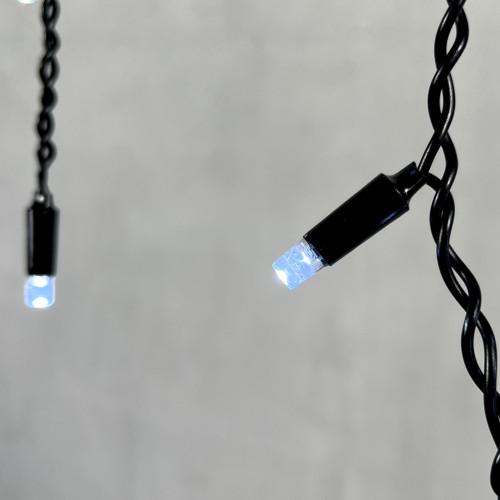 Гирлянда Бахрома с Колпачком 3,1 x 0,5 м Белая 220В, 120 LED, Провод Черный ПВХ, IP65