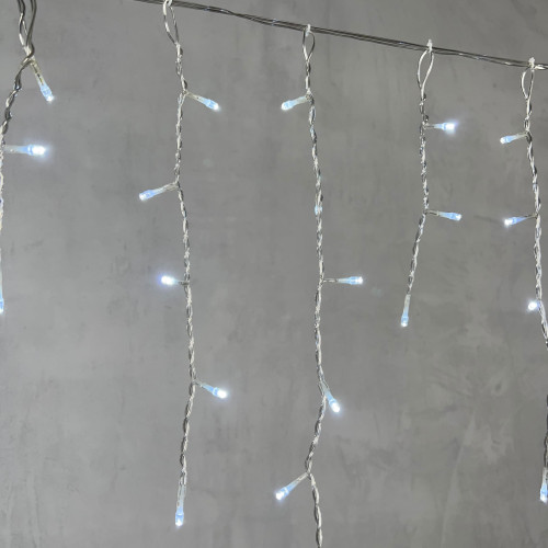 Гирлянда Бахрома 3,1 x 0,5 м Белая 24В, 150 LED, Провод Прозрачный ПВХ, IP54