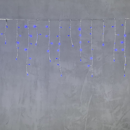 Гирлянда Бахрома 3,1 x 0,5 м Синяя 220В, 150 LED, Провод Прозрачный ПВХ, IP54