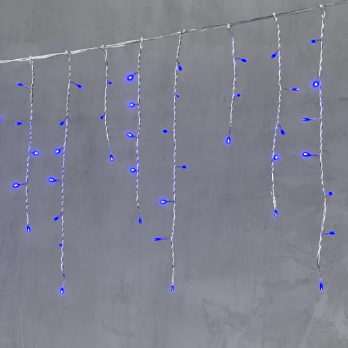 Гирлянда Бахрома 3,1 x 0,5 м Синяя 220В, 150 LED, Провод Прозрачный ПВХ, IP54