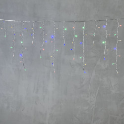 Гирлянда Бахрома 3,1 x 0,5 м Разноцветная 220В, 150 LED, Провод Прозрачный ПВХ, IP54