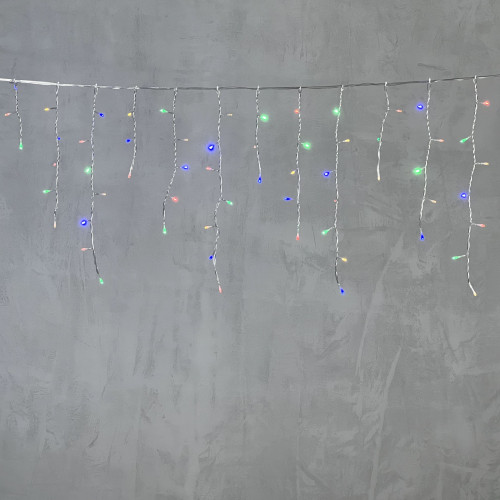 Гирлянда Бахрома 3,1 x 0,5 м Разноцветная 220В, 150 LED, Провод Прозрачный ПВХ, IP54