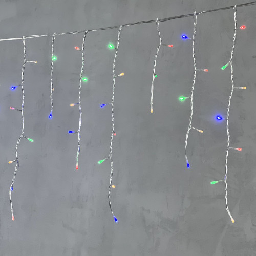 Гирлянда Бахрома 3,1 x 0,5 м Разноцветная 220В, 150 LED, Провод Прозрачный ПВХ, IP54