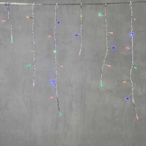 Гирлянда Бахрома 3,1 x 0,5 м Разноцветная 220В, 150 LED, Провод Прозрачный ПВХ, IP54