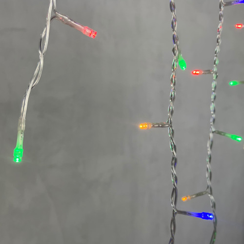 Гирлянда Бахрома 3,1 x 0,5 м Разноцветная 220В, 150 LED, Провод Прозрачный ПВХ, IP54