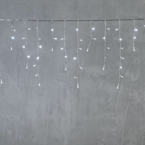 Гирлянда Бахрома 3,1 x 0,5 м Белая 220В, 150 LED, Провод Прозрачный ПВХ, IP54