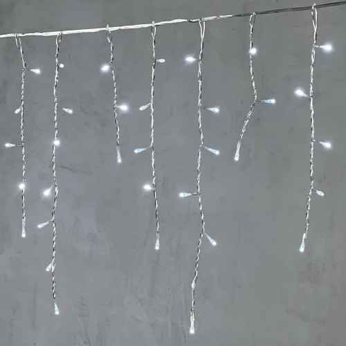 Гирлянда Бахрома 3,1 x 0,5 м Белая 220В, 150 LED, Провод Прозрачный ПВХ, IP54