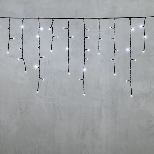 Гирлянда Бахрома 3,1 x 0,5 м Белая 24В, 150 LED, Провод Черный ПВХ, IP54