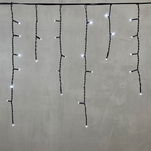 Гирлянда Бахрома 3,1 x 0,5 м Белая 24В, 150 LED, Провод Черный ПВХ, IP54