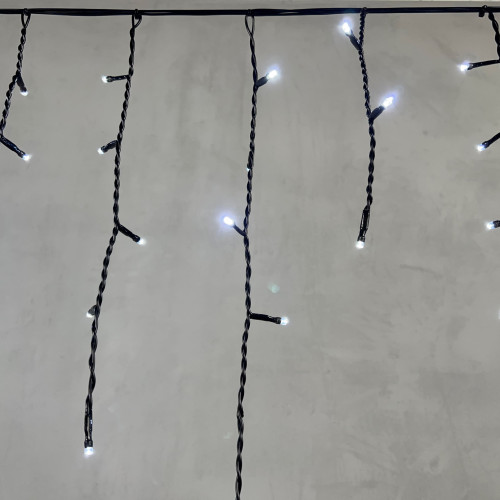 Гирлянда Бахрома 3,1 x 0,5 м Белая 24В, 150 LED, Провод Черный ПВХ, IP54