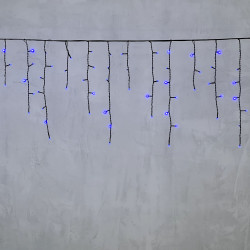 Гирлянда Бахрома 3,1 x 0,5 м Синяя 220В, 150 LED, Провод Черный ПВХ, IP54