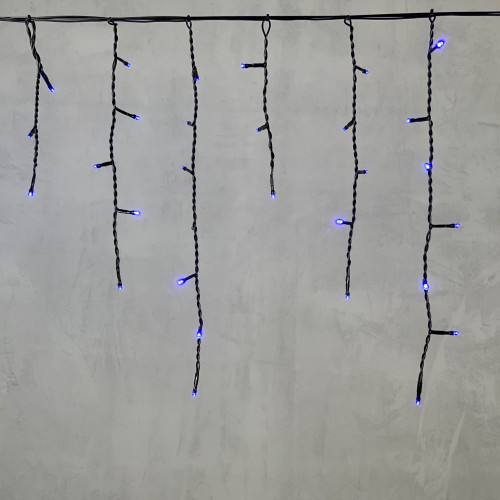 Гирлянда Бахрома 3,1 x 0,5 м Синяя 220В, 150 LED, Провод Черный ПВХ, IP54