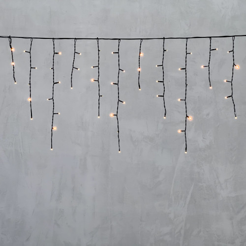 Гирлянда Бахрома 3,1 x 0,5 м Экстра Тепло-Белая 220В, 150 LED, Провод Черный ПВХ, IP54
