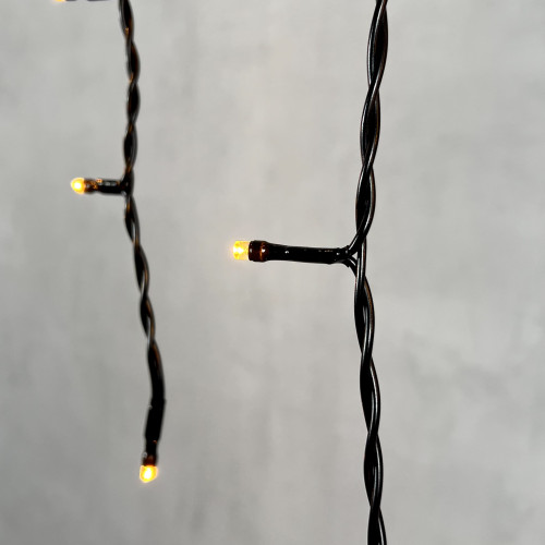 Гирлянда Бахрома 3,1 x 0,5 м Экстра Тепло-Белая 220В, 150 LED, Провод Черный ПВХ, IP54