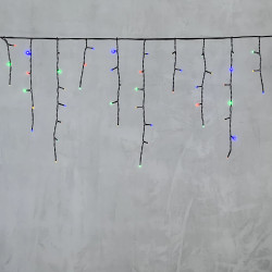 Гирлянда Бахрома 3,1 x 0,5 м Разноцветная 220В, 150 LED, Провод Черный ПВХ, IP54