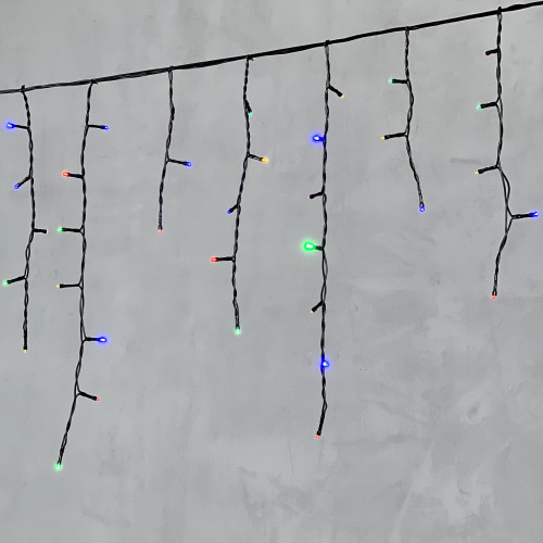 Гирлянда Бахрома 3,1 x 0,5 м Разноцветная 220В, 150 LED, Провод Черный ПВХ, IP54