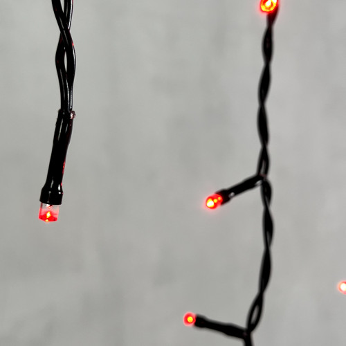 Гирлянда Бахрома 3,1 x 0,5 м Красная 220В, 150 LED, Провод Черный ПВХ, IP54