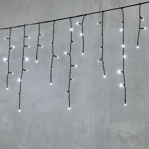 Гирлянда Бахрома 3,1 x 0,5 м Белая 220В, 150 LED, Провод Черный ПВХ, IP54