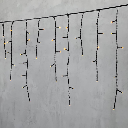 Гирлянда Бахрома 3,1 x 0,5 м Желтая 220В, 150 LED, Провод Черный ПВХ, IP54