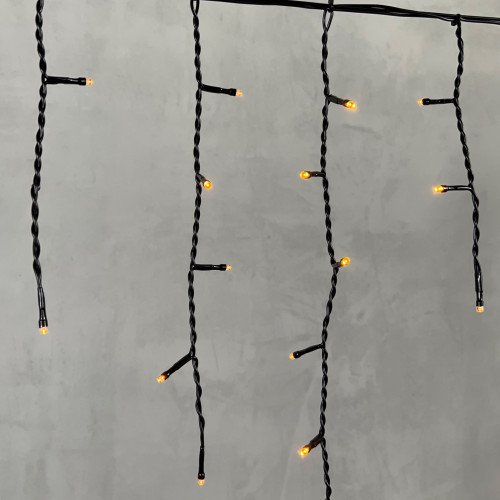 Гирлянда Бахрома 3,1 x 0,5 м Желтая 220В, 150 LED, Провод Черный ПВХ, IP54