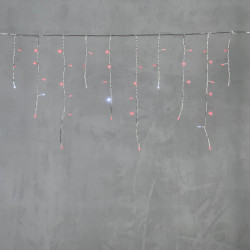 Гирлянда Бахрома 3,1 x 0,5 м Красная с Мерцанием Белого Диода 220В, 150 LED, Провод Прозрачный ПВХ, IP54