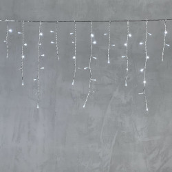 Гирлянда Бахрома 3,1 x 0,5 м Белая с Мерцанием Белого Диода 220В, 150 LED, Провод Прозрачный ПВХ, IP54