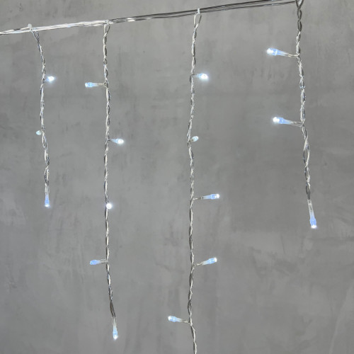 Гирлянда Бахрома 3,1 x 0,5 м Белая с Мерцанием Белого Диода 220В, 150 LED, Провод Прозрачный ПВХ, IP54