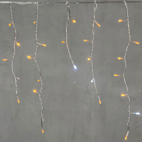 Гирлянда Бахрома 3,1 x 0,5 м Желтая с Мерцанием Белого Диода 220В, 150 LED, Провод Прозрачный ПВХ, IP54