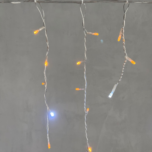 Гирлянда Бахрома 3,1 x 0,5 м Желтая с Мерцанием Белого Диода 220В, 150 LED, Провод Прозрачный ПВХ, IP54