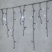 Гирлянда Бахрома 3,1 x 0,5 м Белая с Мерцанием Белого Диода 220В, 150 LED, Провод Черный ПВХ, IP54