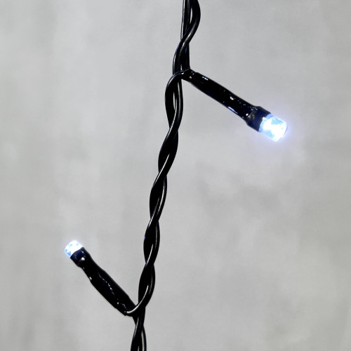 Гирлянда Бахрома 3,1 x 0,5 м Белая с Мерцанием Белого Диода 220В, 150 LED, Провод Черный ПВХ, IP54