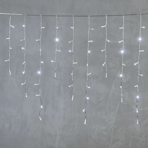Гирлянда Бахрома с Колпачком 3,2 x 0,9 м Белая 220В, 168 LED, Провод Прозрачный ПВХ, IP65