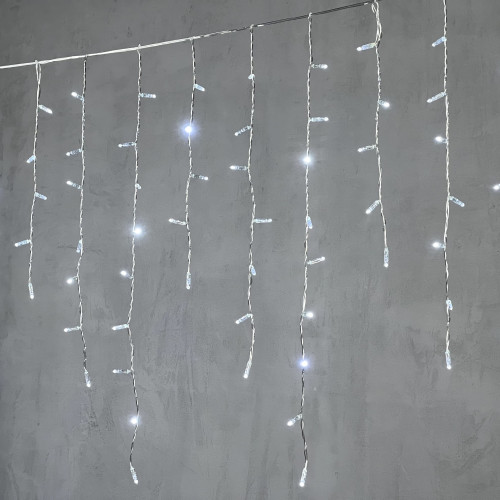 Гирлянда Бахрома с Колпачком 3,2 x 0,9 м Белая 220В, 168 LED, Провод Прозрачный ПВХ, IP65