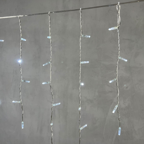 Гирлянда Бахрома с Колпачком 3,2 x 0,9 м Белая 220В, 168 LED, Провод Прозрачный ПВХ, IP65