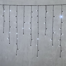 Гирлянда Бахрома с Колпачком 3,2 x 0,9 м Белая 220В, 168 LED, Провод Черный ПВХ, IP65