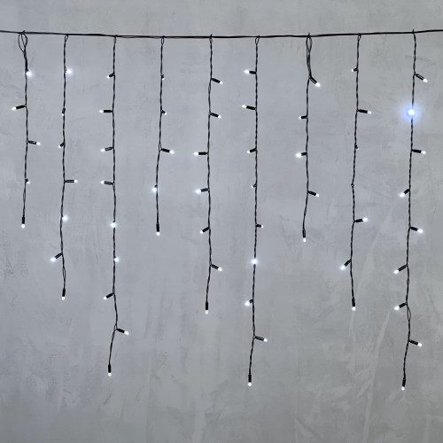 Гирлянда Бахрома с Колпачком 3,2 x 0,9 м Белая 220В, 168 LED, Провод Черный ПВХ, IP65