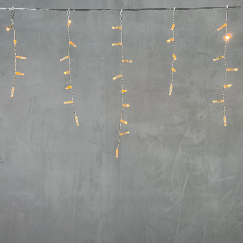 Гирлянда Бахрома с Колпачком 4,9 x 0,5 м Экстра Тепло-Белая 220В, 189 LED, Провод Прозрачный ПВХ, IP65