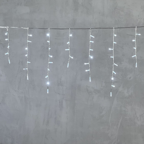 Гирлянда Бахрома с Колпачком 4,9 x 0,5 м Белая 220В, 189 LED, Провод Прозрачный ПВХ, IP65