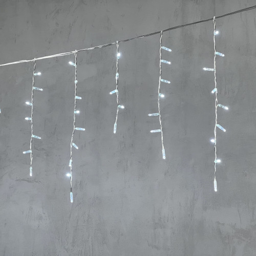 Гирлянда Бахрома с Колпачком 4,9 x 0,5 м Белая 220В, 189 LED, Провод Прозрачный ПВХ, IP65