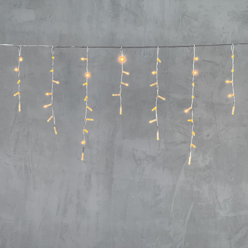Гирлянда Бахрома с Колпачком 4,9 x 0,5 м Жёлтая 220В, 189 LED, Провод Прозрачный ПВХ, IP65