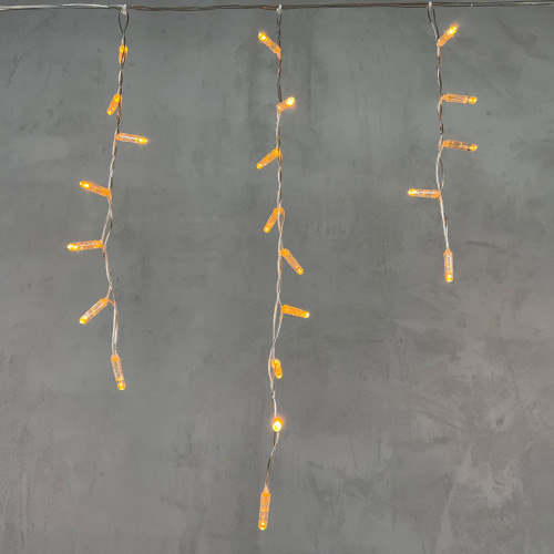 Гирлянда Бахрома с Колпачком 4,9 x 0,5 м Жёлтая 220В, 189 LED, Провод Прозрачный ПВХ, IP65