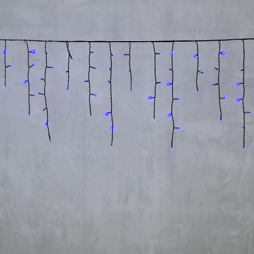 Гирлянда Бахрома 4,9 x 0,5 м Синяя 220В, 240 LED, Провод Черный ПВХ, IP54