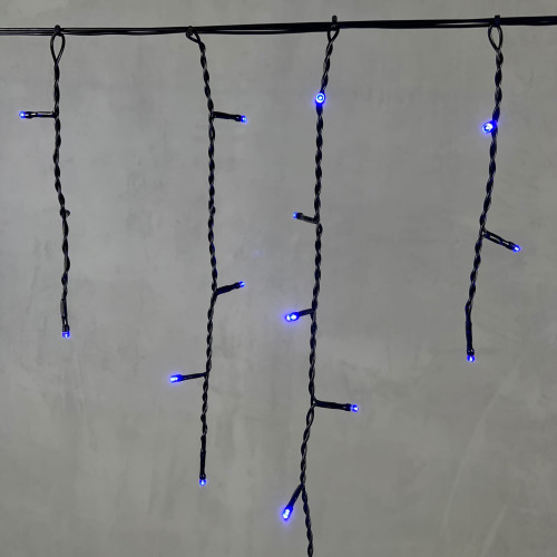 Гирлянда Бахрома 4,9 x 0,5 м Синяя 220В, 240 LED, Провод Черный ПВХ, IP54