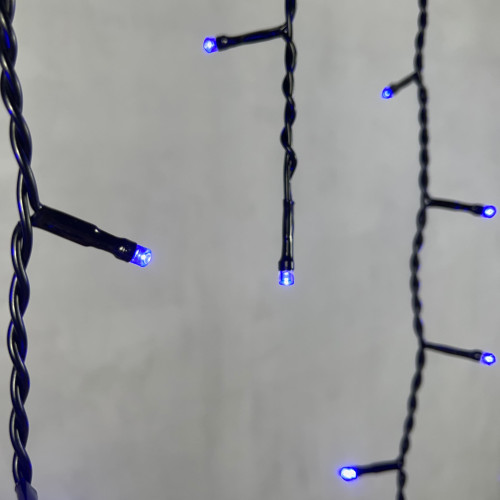 Гирлянда Бахрома 4,9 x 0,5 м Синяя 220В, 240 LED, Провод Черный ПВХ, IP54