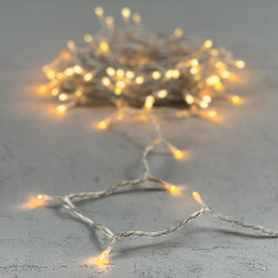 Гирлянда Нить 10м Экстра Тепло-Белая 24В, 100 LED, Провод Прозрачный ПВХ, IP54