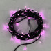 Гирлянда Нить 10м Розовая 24В, 100 LED, Провод Черный ПВХ, IP54